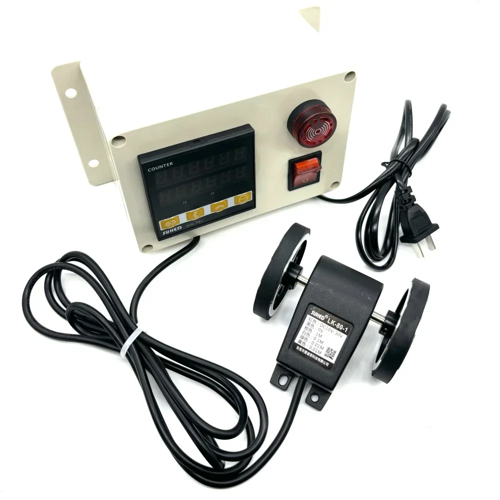 EM ESTOQUE NOVO sensor de medição de comprimento com codificador de roda dupla contador com indicador digital