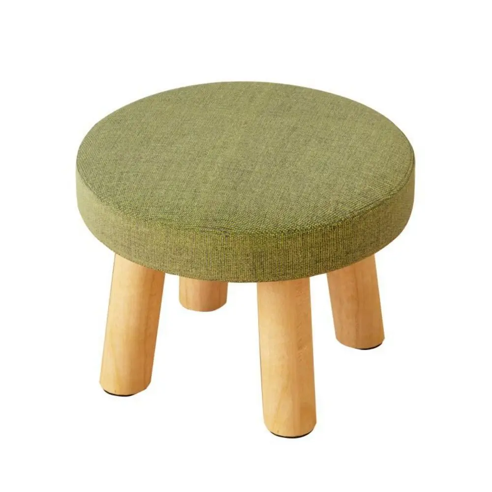 Soft Solid Wood Small Foot Stool Wear-resistant Non-Skid Shoe Changing Chair Comfortable Large Load