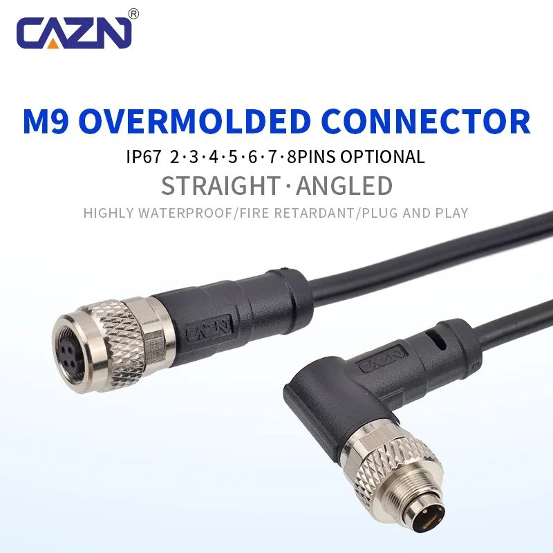 Hot-selling Meters M9 Straight Right Angled 2 3 4 5 6 7 8Pins Shielded Unshielded PVC PUR Moulded Leads Female Cable Connector