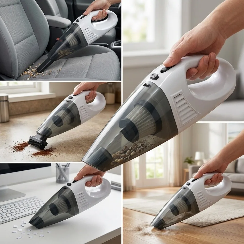 For Handheld Vacuum Cleaner for Home Car Office Use Lightweight ABS Construction Efficient Dirt and Dust Pickup