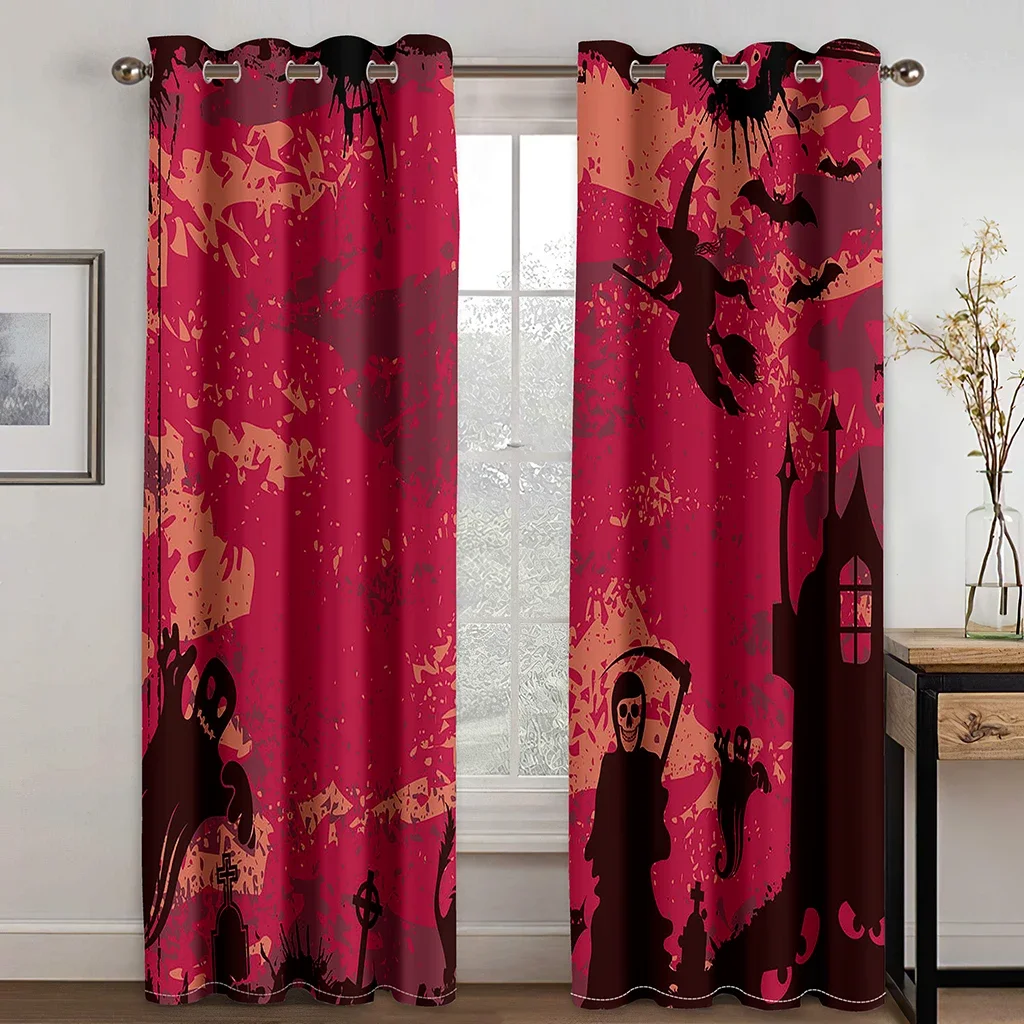 Cheap Custom Black God Odin Storm Sea Japanese Sun Red Thin Window Curtains for Living Room Bedroom Decor 2 Pieces Free Shipping