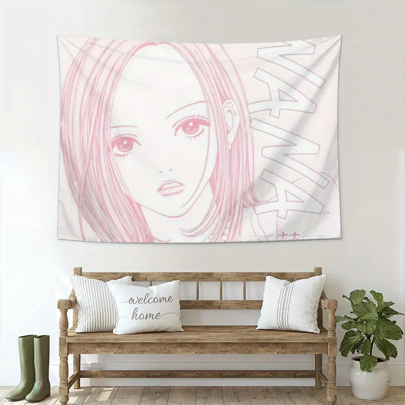 VIKAMA NANA Komatsu Nana Rosa Faden-Wandteppich Japanisches Mädchen Anime-Atmosphäre Ins-Stil Raumdekoration Heimdekoration