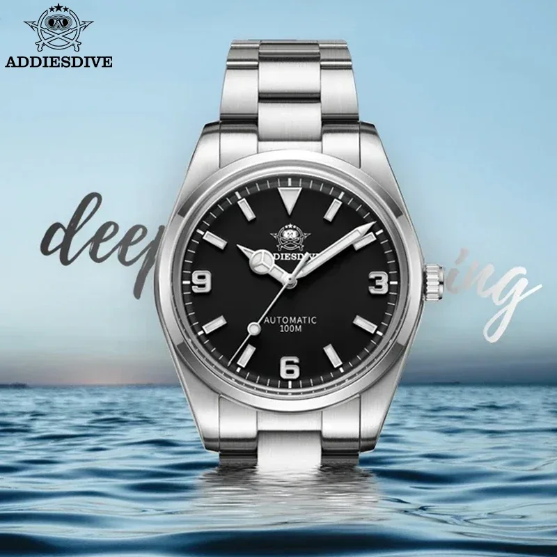 ADDIESDIVE Top brand NH35 Automatic Mechanical Watch AD2112 Sapphire Crystal 100m Dive Steel Watches BUSINESS Relogios Masculino