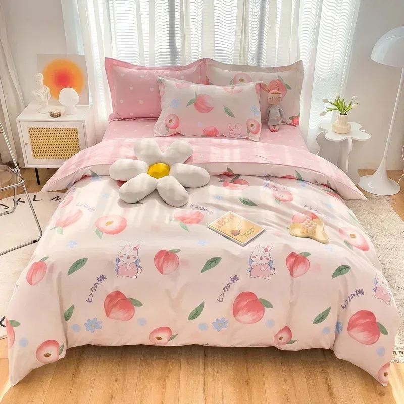 Blue Home Textile Deer Snowflake Fashion Classic Duvet Cover Bed Sheet Pillow Case Single Double Queen King For Home Bedding Set