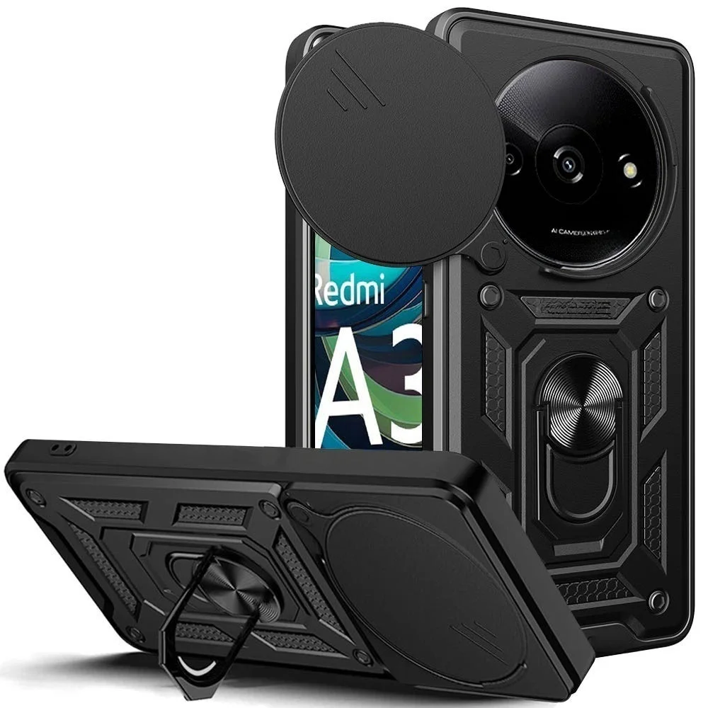Stoßfeste Rüstung Fall Für Redmi A3 Auto Halter Telefon Abdeckung Kamera Objektiv Schutz Fundas