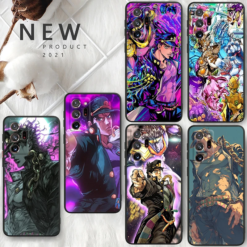 Anime JoJo Bizarre Adventure Cool For Samsung A55 A35 A25 A15 A14 A73 A53 A13 A05S A03S A02S A71 A52 A32 Black Soft Phone Case