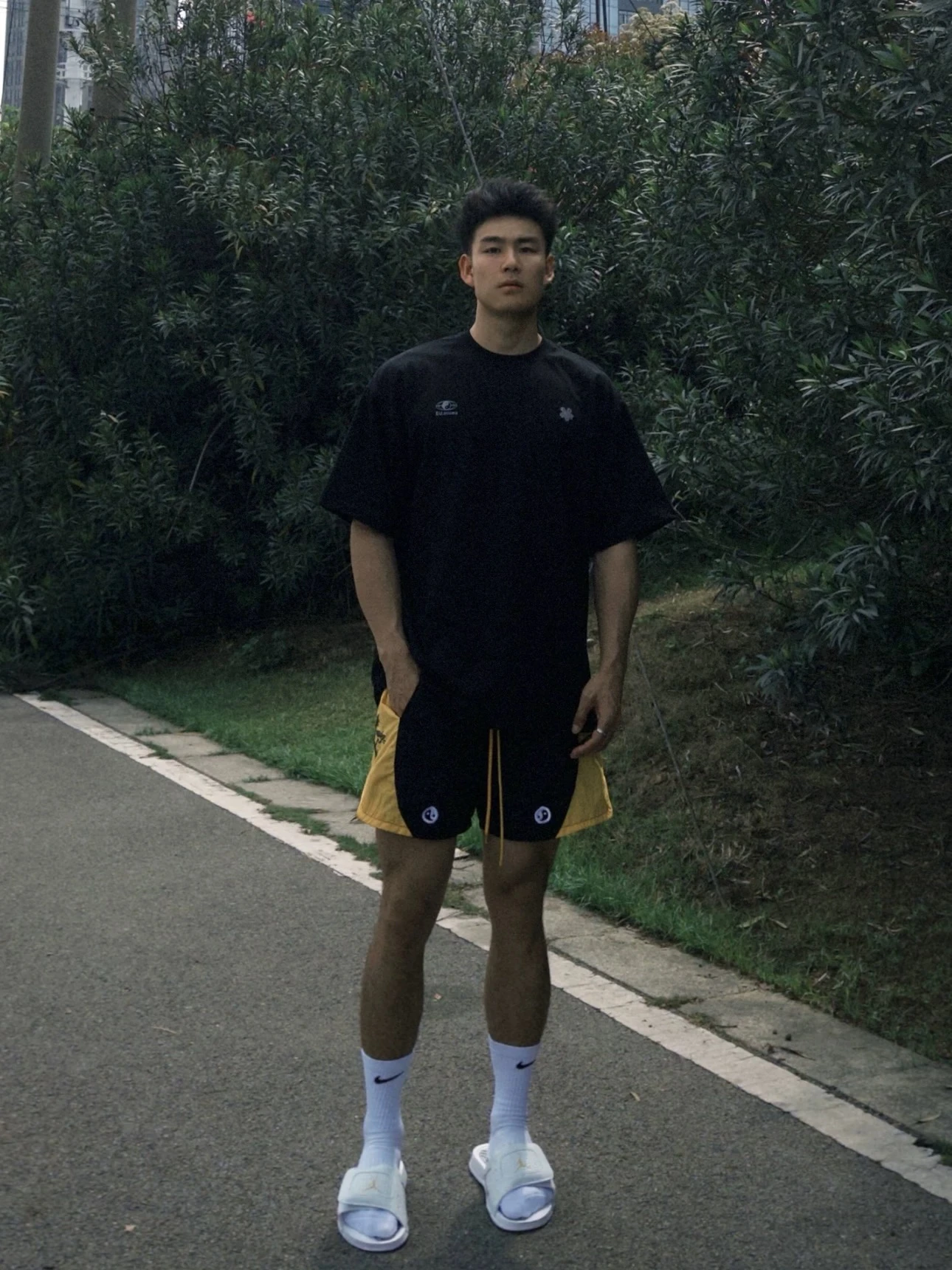 

Tai Chi Series Color Blo Fitn Sports orts Men's Casual Loose Above-Knee Baskeall Pants Youth Summer Trendy Straight Leg