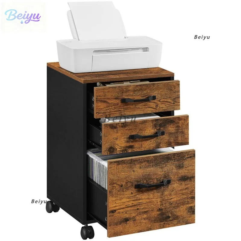 

3-Drawer filing cabinet for home office with wheels for A4 letter sized filing cabinets