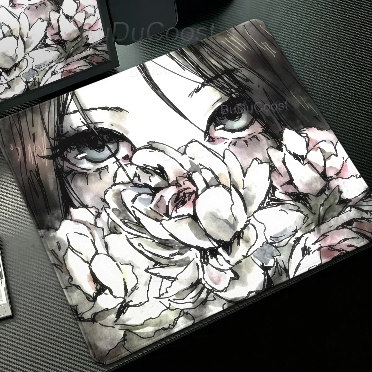 Anime Girl Desk Mat Flower Aesthetics Small Mouse Pad Laptop PC Keyboard Mousepad Gaming Carpet Office Accessorie Rubber micepad