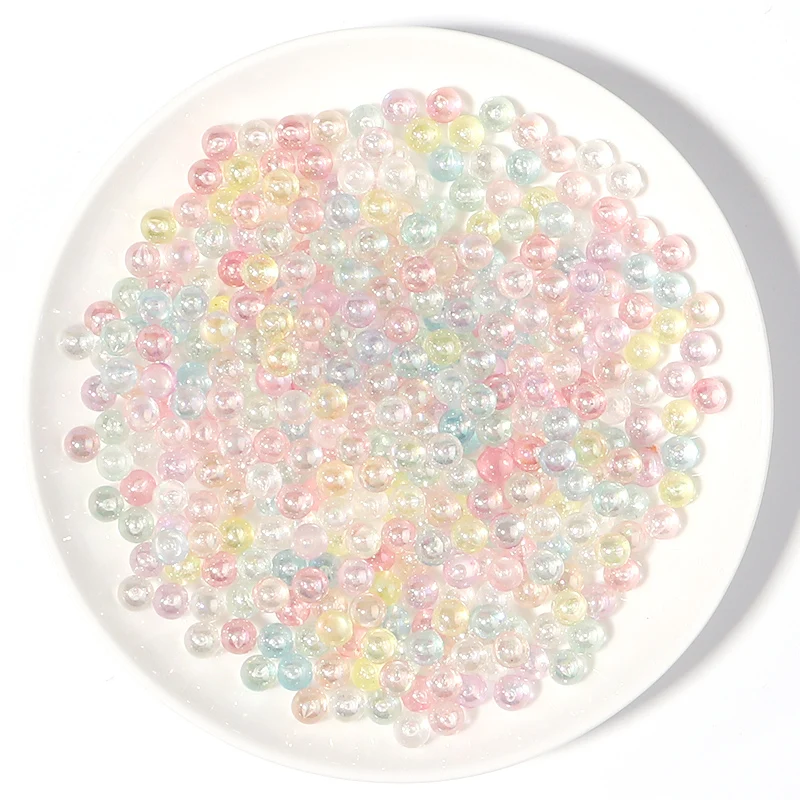 100-200pcs 6/8/10mm ABS Imitation Pearl With No Hole Colorful Pearls Round Acrylic Imitation Pearl DIY For Jewelry Making Craft