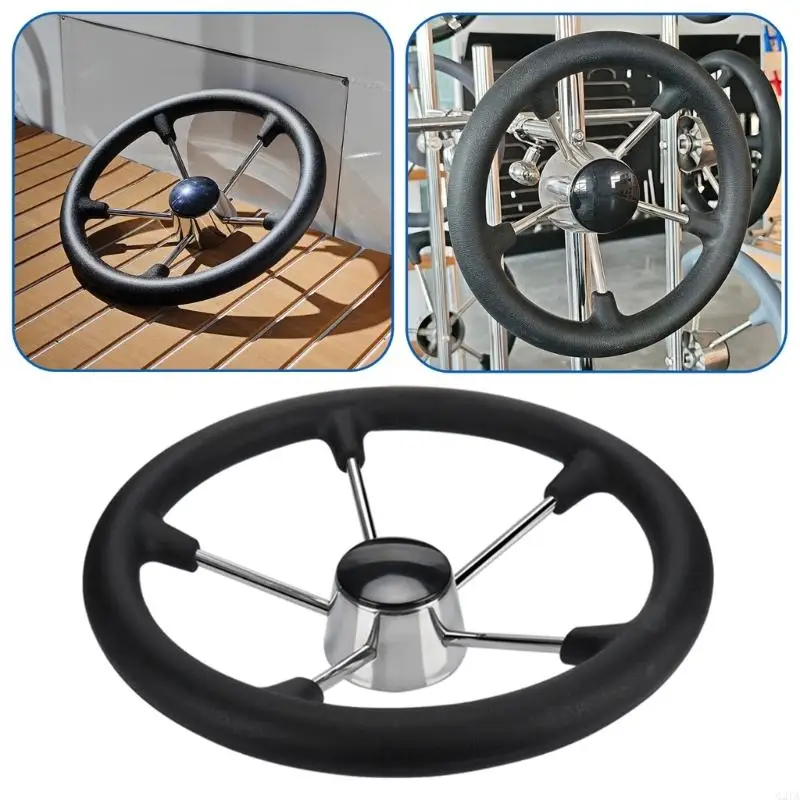 Steering Wheel Stainless Steel 13.5in 5 Spoke Steering Wheel Without Knob