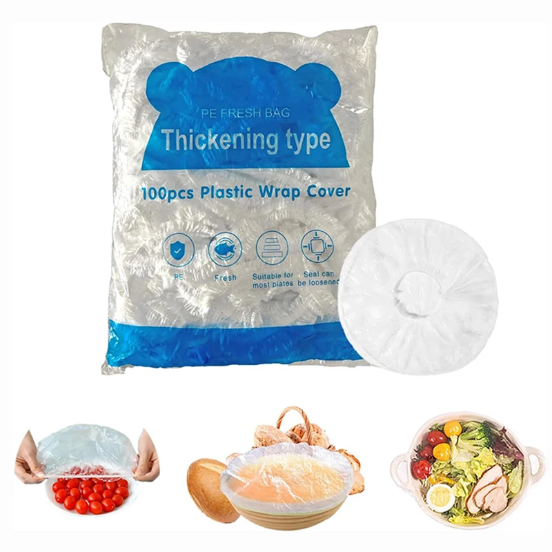 

100pcs Disposable Food Cover Plastic Wrap Durable Elastic Food Lids for Bowls Elastic Plate Covers For Kitchen Food Saver Bag