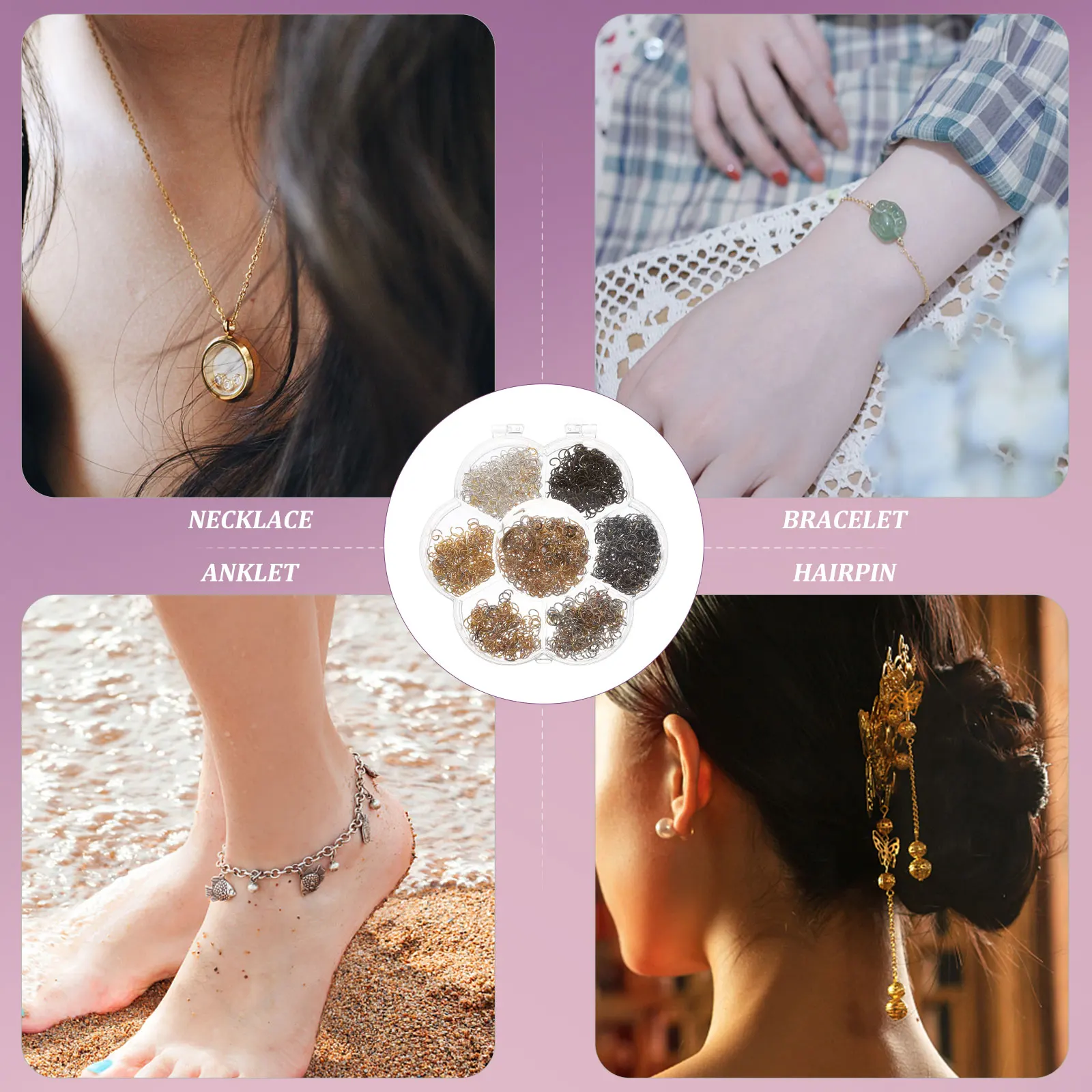 

1820pcs Plated Open Jump Rings Jewelry Making Supplies Bracelet Earring Necklace DIY Craft Durable Split Ring Connector Iron