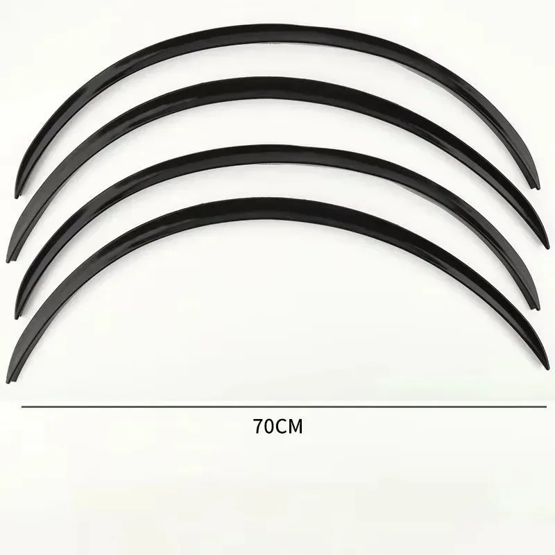 

For Body Kit Anti-scratch Strip Lip Stickers Trim Fender Flare Rubber Wheel Eye Universal Car Truck Black 4pcs