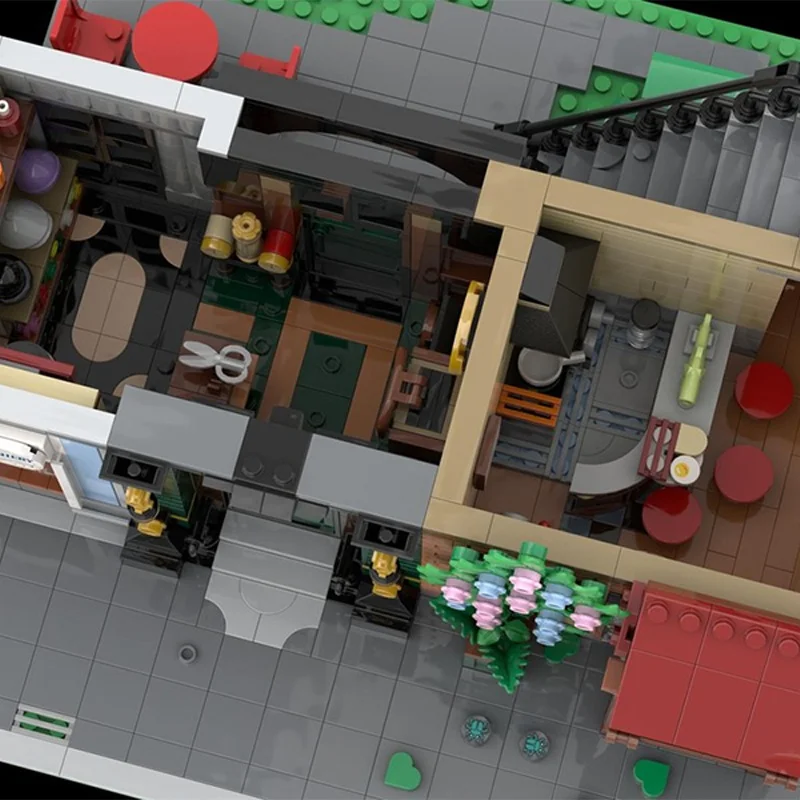 2526 قطعة MOC رقائق الأسماك و Haberdashery تيودور نموذج اللبنات البناء لتقوم بها بنفسك فكرة هدية الكريسماس ألعاب تعليمية الطوب