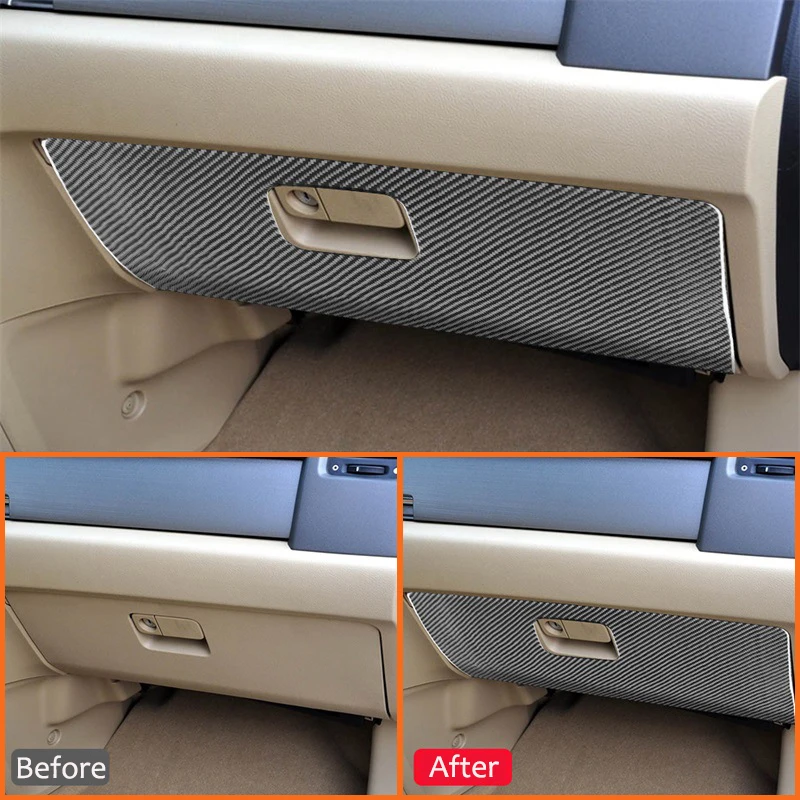 For Honda CRV 2007-2011 Carbon Fiber Car Co-Pilot Storage Box Panel Protective Cover Decorative Sticker Interior Parts