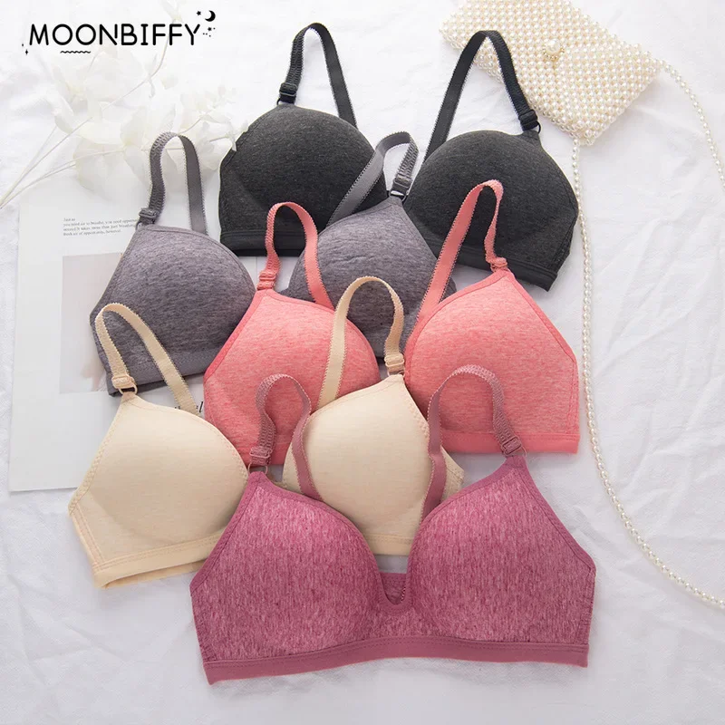 Push Up Bra Gathering Bralette Lingerie Sleep Tops Cotton No Rims Bra Sexy Thin Seamless Intimates Soft Women Bralette Tops