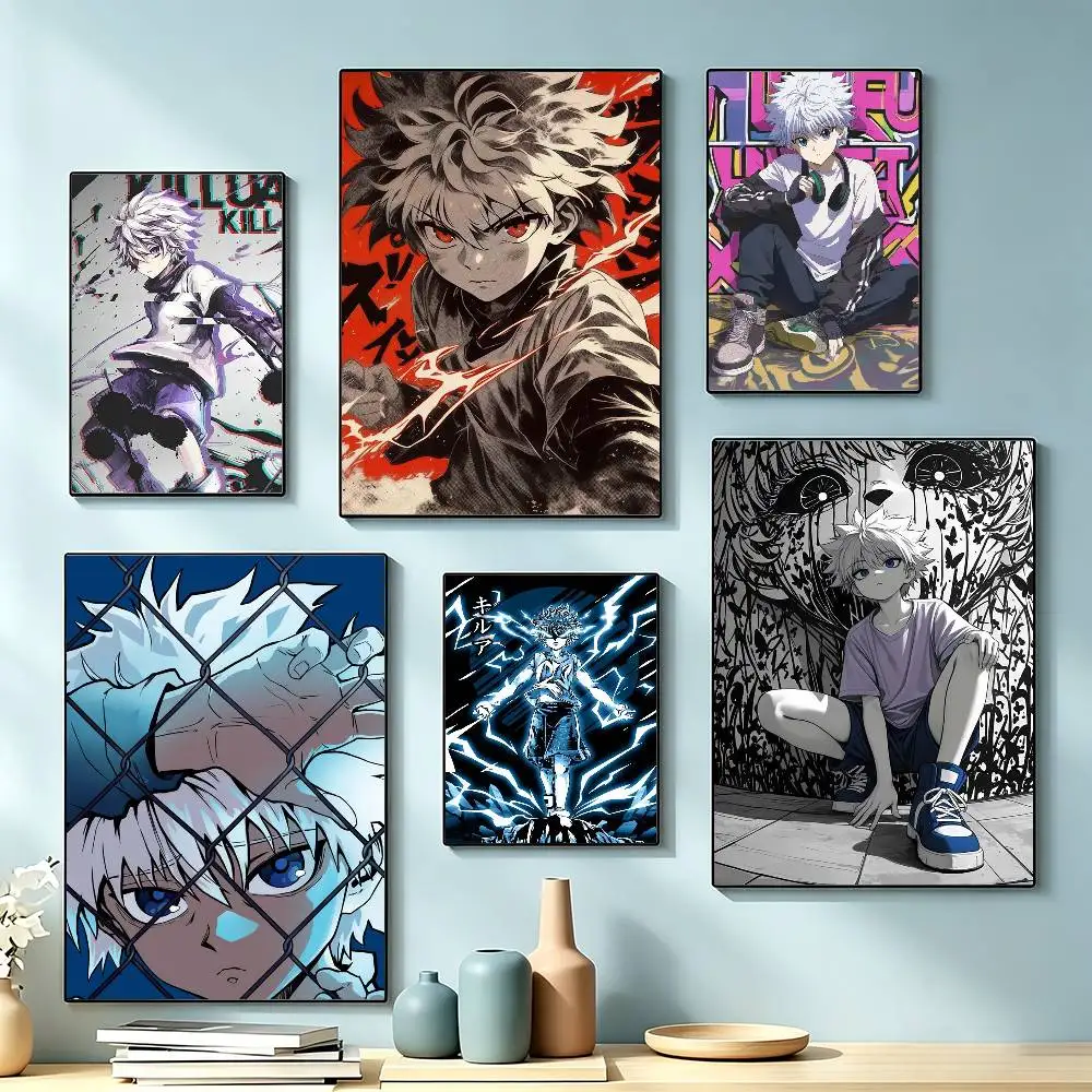 Anime Hunter Hunter K-Killua Zoldyck  Poster Waterproof Wall Art Sticker For Bar Living Room Vintage Decor High Quality Print