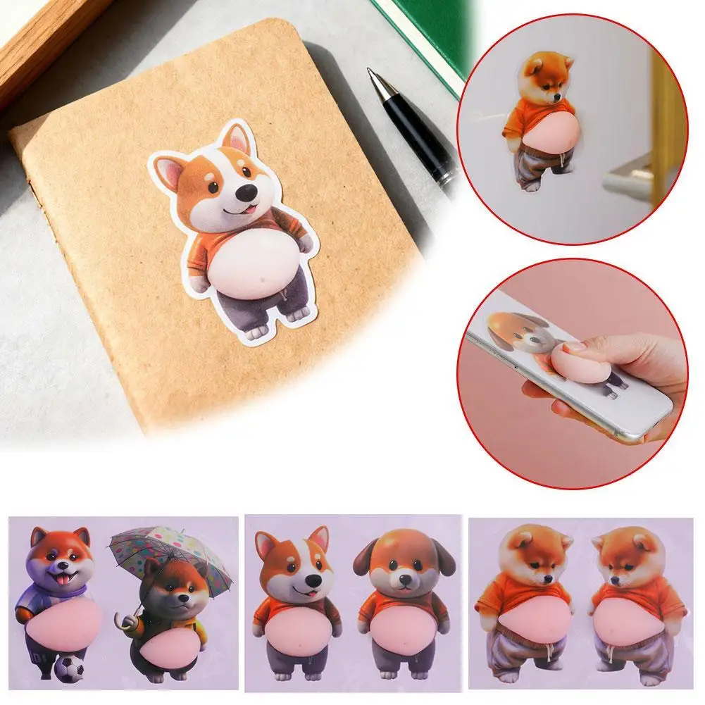 

2 шт. мягкие силиконовые автомобильные наклейки для предотвращения столкновений, милые декоративные наклейки для щенков с большими клетками для чехлов для телефонов, игрушка для снятия стресса