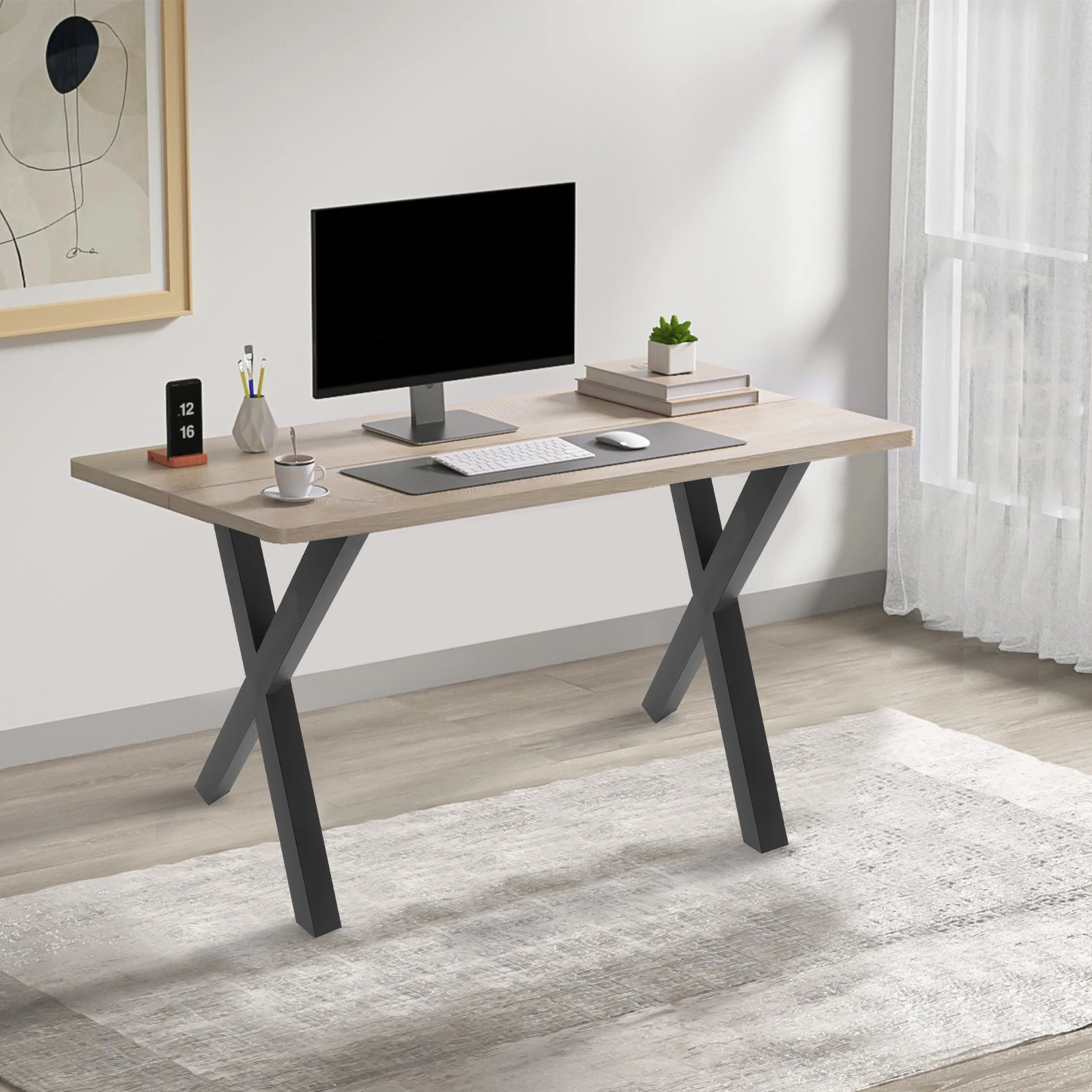 2-Pack 28-Inch X-Shaped Metal Table Legs Table Legs 28 INCH X Type Metal Bench Legs DIY Dinning Coffee Table Legs Set of 2