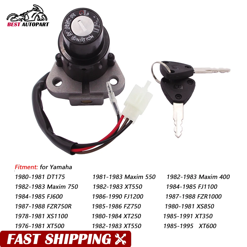 Ignition Switch Lock key Set For Yamaha Maxim 550 400 750 FJ 1100 600 1200 FZR 1000 750R XT 250 350 500 550 600 XS1100 DT175