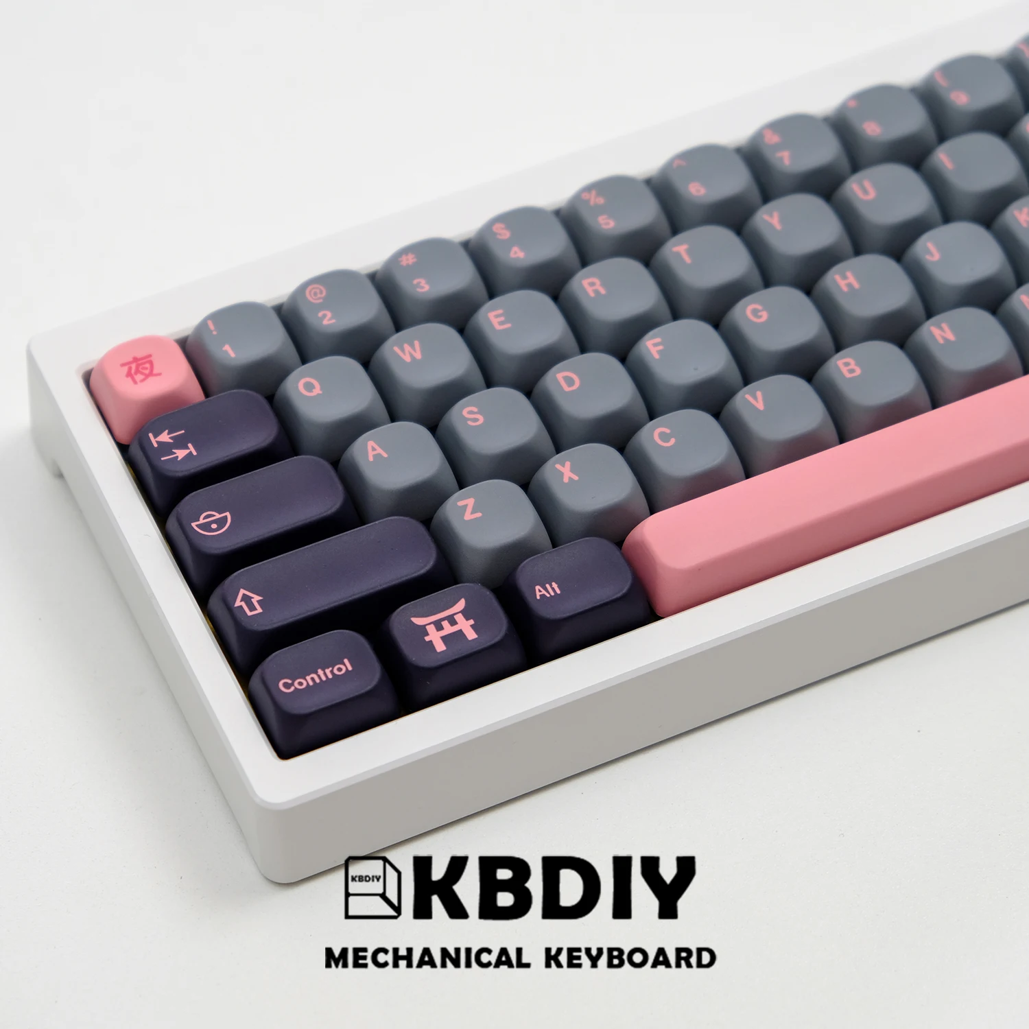 Imagem -02 - Kbdiy-teclado Mecânico Keycaps Grupo Pbt Nightsakura Personalizado Perfil Koa Moa Semelhantes Switches mx 61 130 Teclas por Conjunto