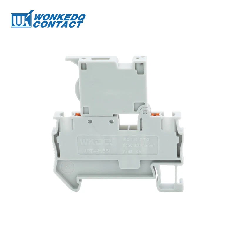 10Pcs PT 4-HESI 5X20 mm Fuse Modular Terminal Block Push-in Connectin 4mm Electric Cable 4 mm² NS35 Din Rail Connector PT4-HESI