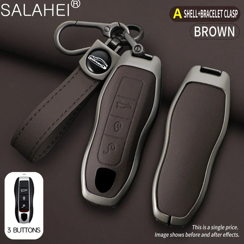 

Zinc Alloy Car Key Case Cover Shell Bag For Porsche Panamera Cayenne 971 911 991 9YA Macan Boxster Cayman Carrera Taycan Styling