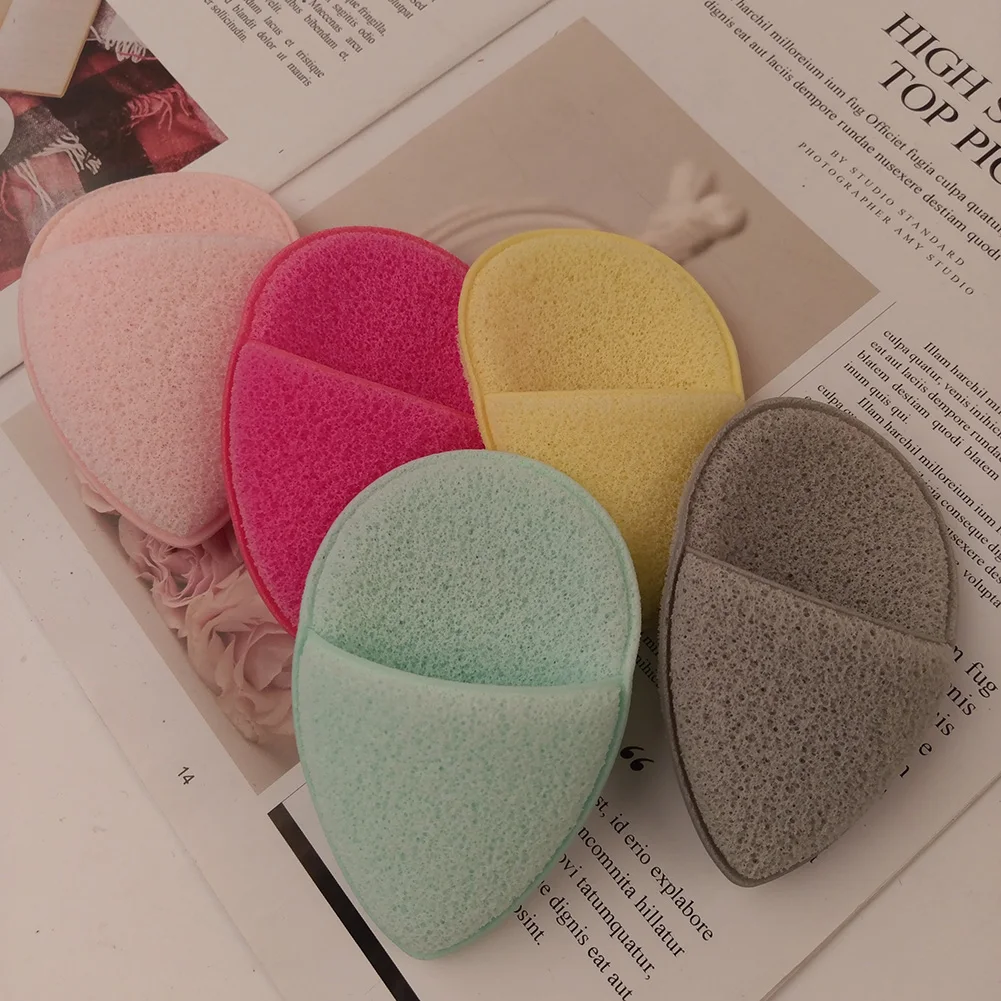 Water Drop Shape Soft Exfoliating Puff Makeup Removal Sponge Facial Cleaning Tool Face Deep Cleaning Puff for Home Travel