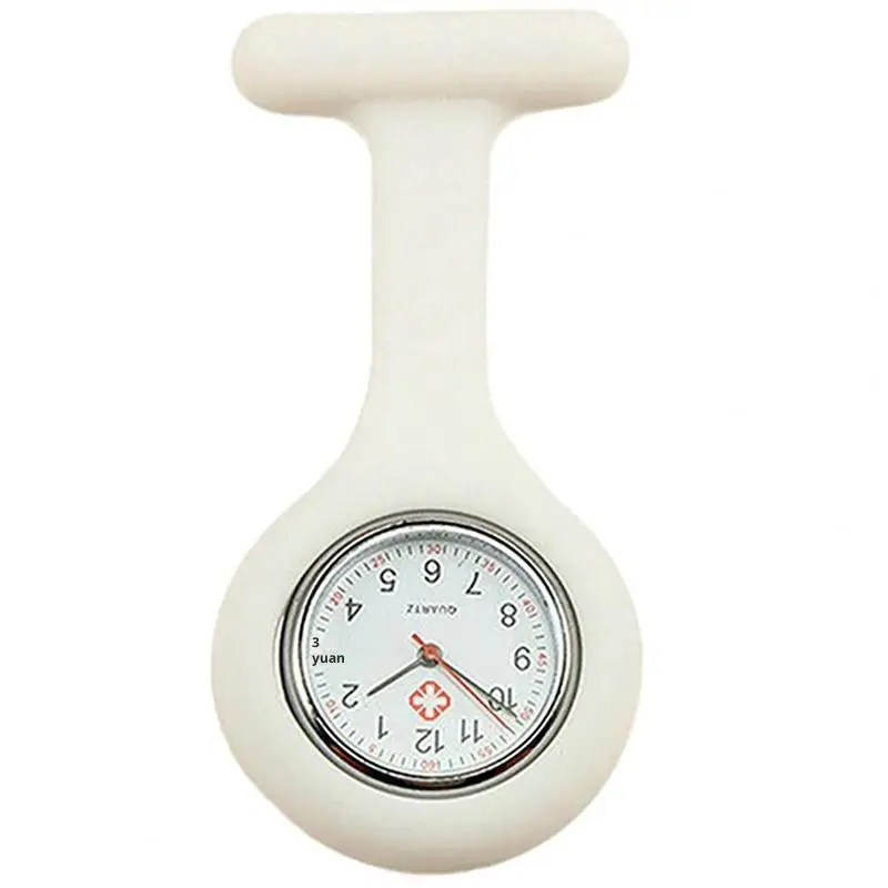 Chest Silicone Nurse Watch for Women  Quartz Movement Pocket Brooch for Uniforms in Hospital and Healthcare