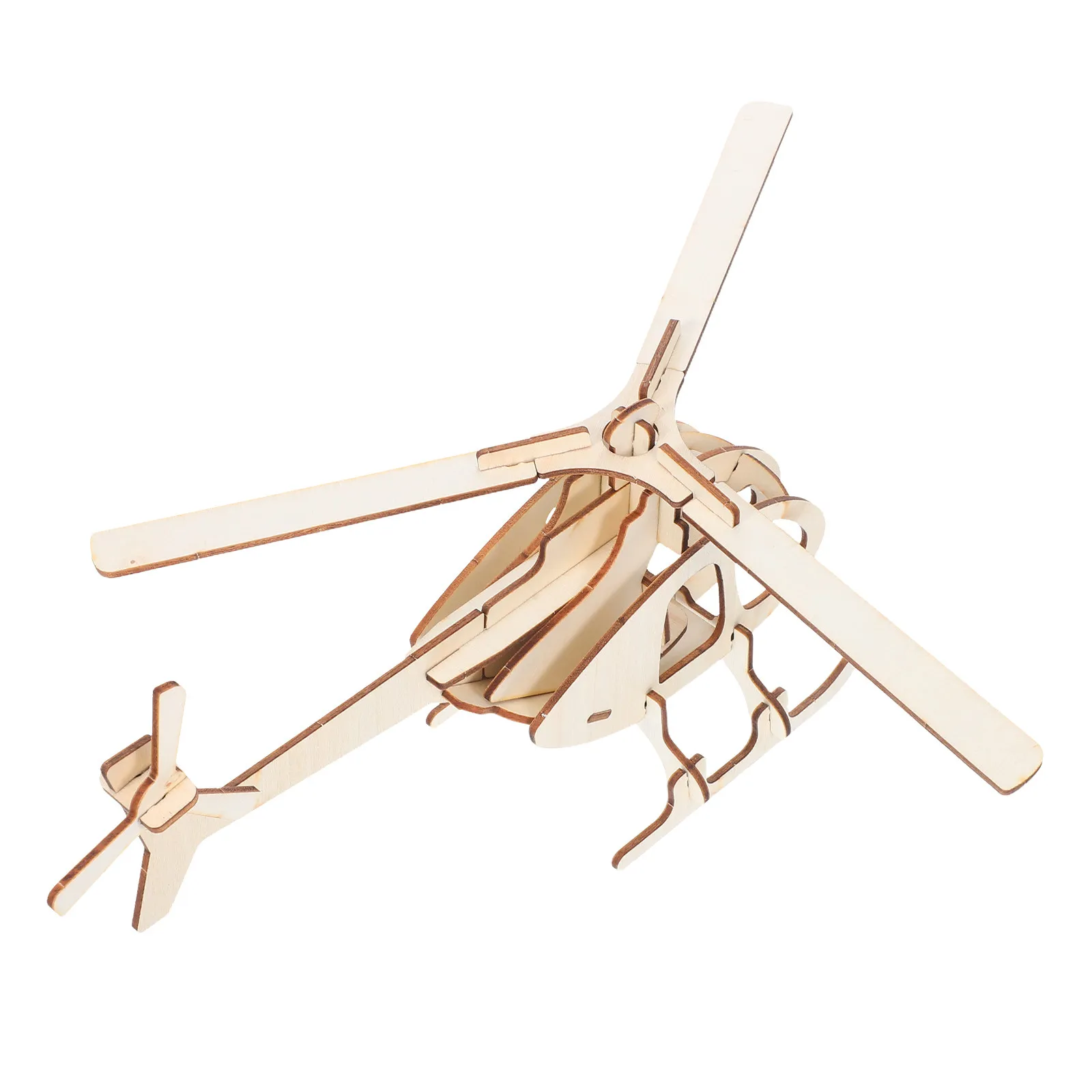 3 Pcs Build Helicopter Kit 3d Model Airplane Kid Building Wooden Puzzles for Kids Toy Aircraft Kits Toys