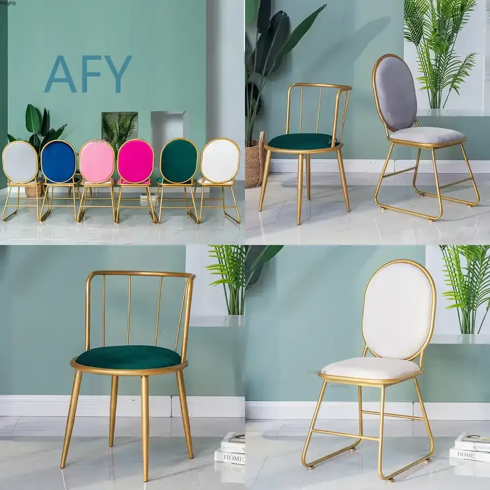 Nordic Minimalist Dining Chair for Living Room Bedroom Balcony Villa Dormitory Vanity Desk Back Chair Modern Household