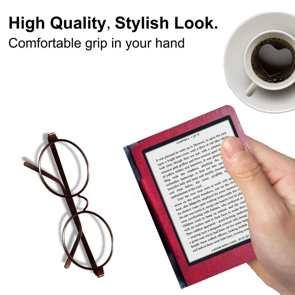 غطاء قارئ إلكتروني من جلد البولي يوريثان مقاس 6.8 بوصة للنوم/الاستيقاظ للصدمات غطاء حماية كامل ملون مضاد للخدش لـ Kobo Aura H2O HD #1