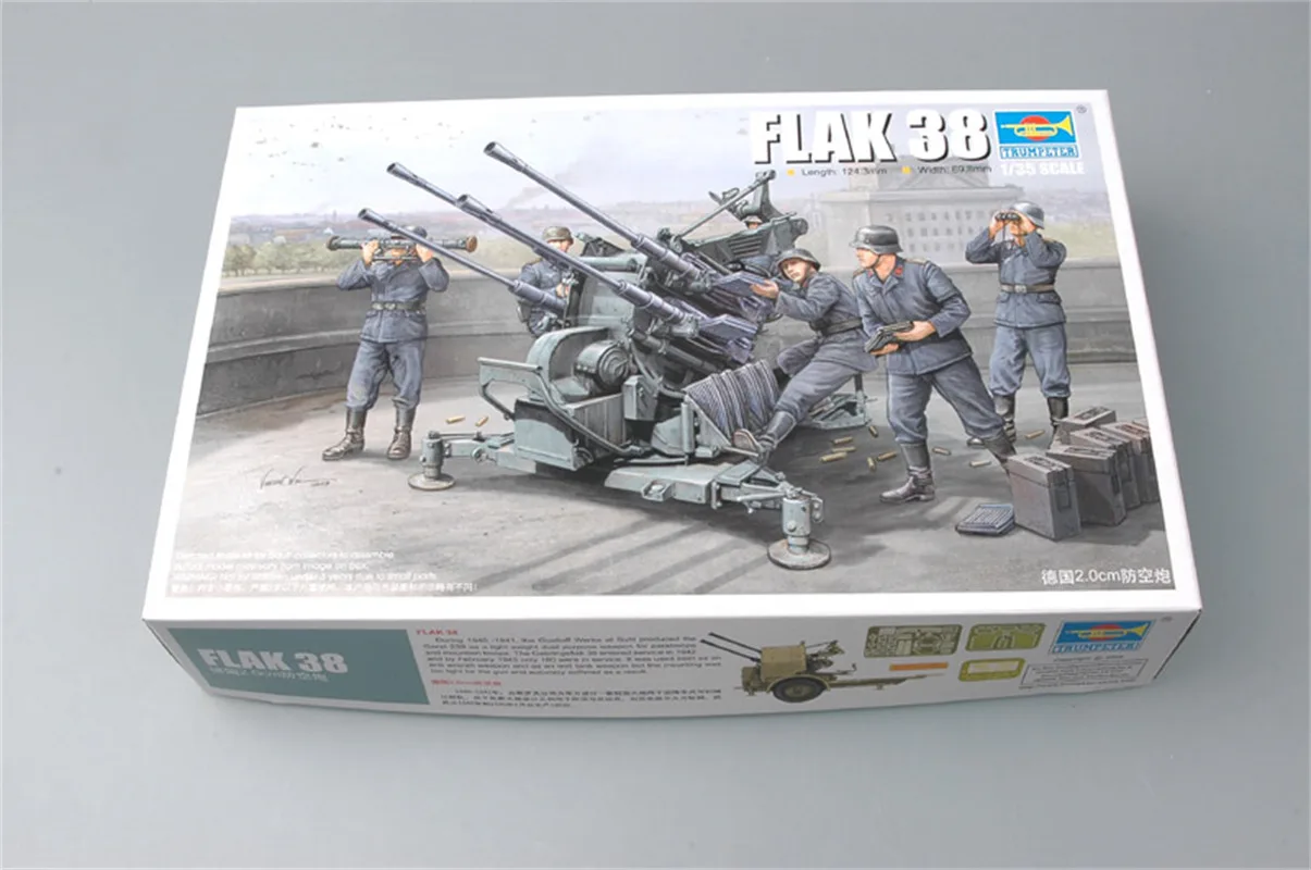 

Трубач в масштабе 1/35 FLAK 38, военная пластиковая сборная модель # 02309