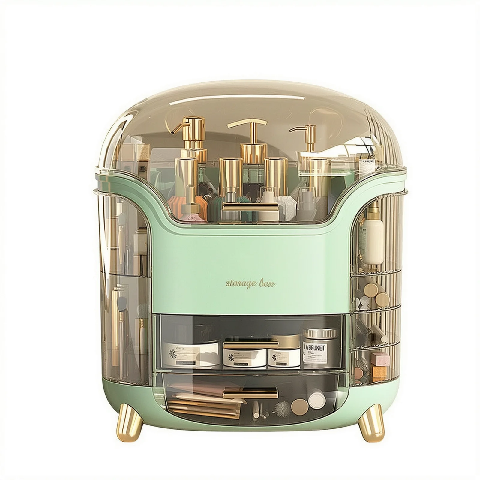 Makeup Storage Organiser with Clear Lid, Skincare Organiser Drawers Beauty Holder Cosmetic Organisers for Bathroom,