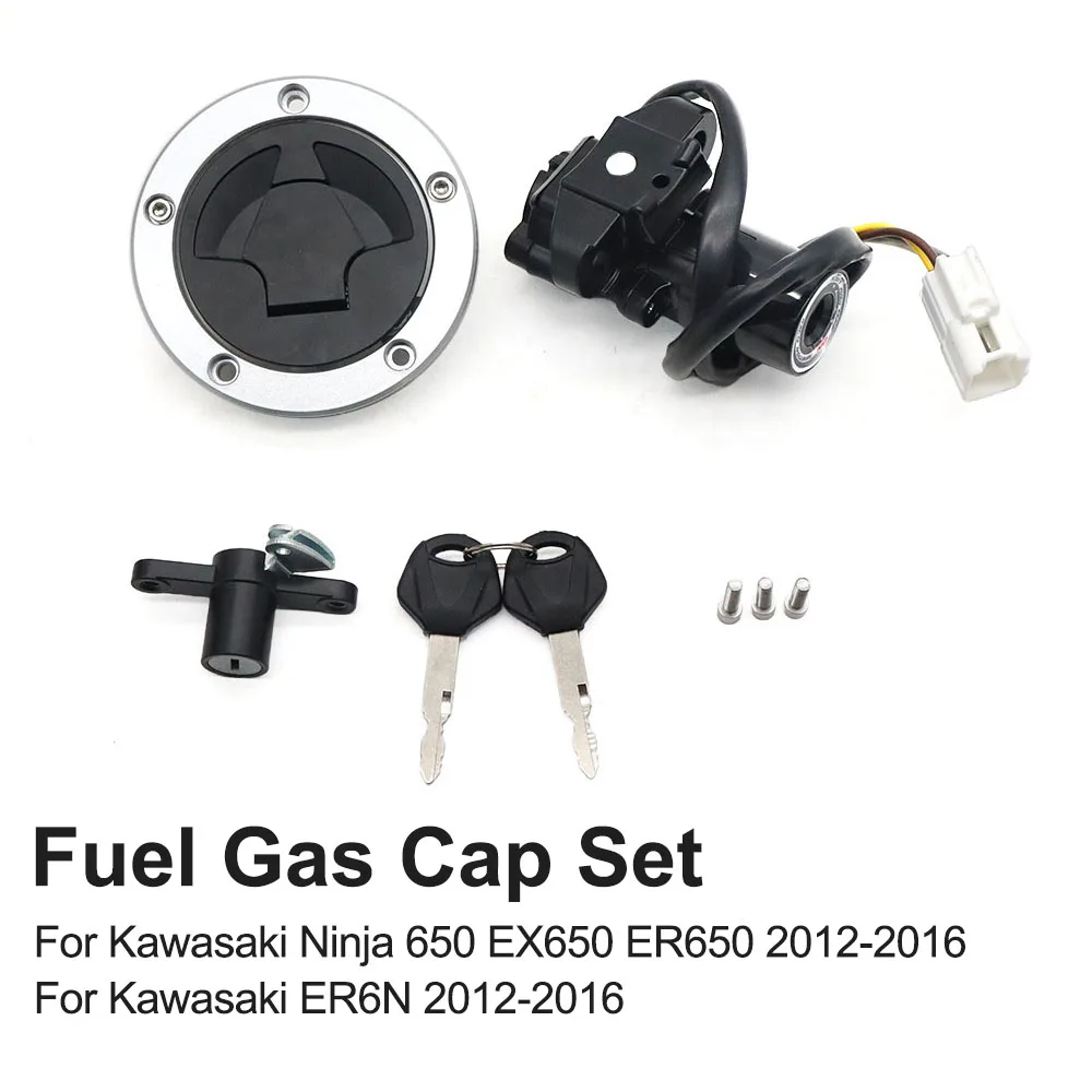 

For Kawasaki Ninja 650 Ninja650 EX650 ER650 ER6N ER 6N 2012-2016 Motorcycle Ignition Switch Fuel Gas Cap Seat Lock Key Set