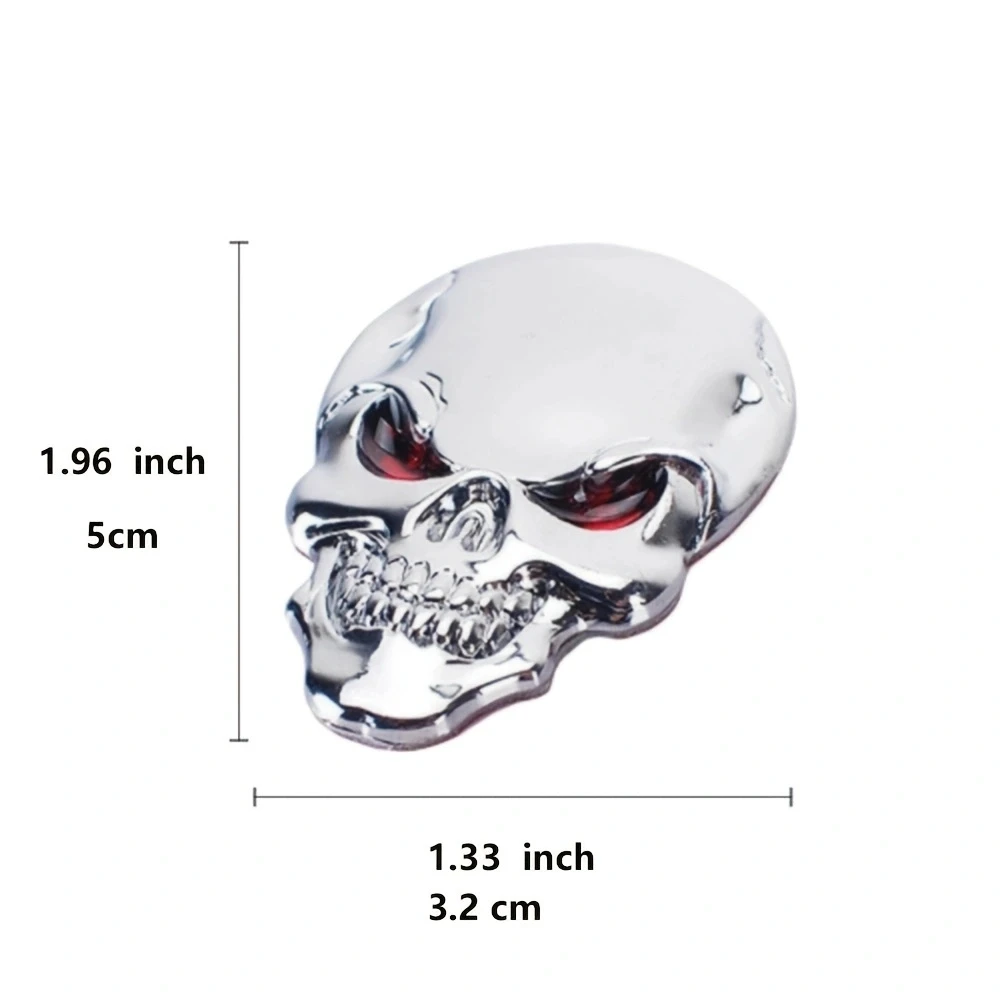 2pcs Skull Pirate Skeleton Buccaneer Head Skull 3D Metal Car Body Sticker Auto Rear Emblem Badge Decal