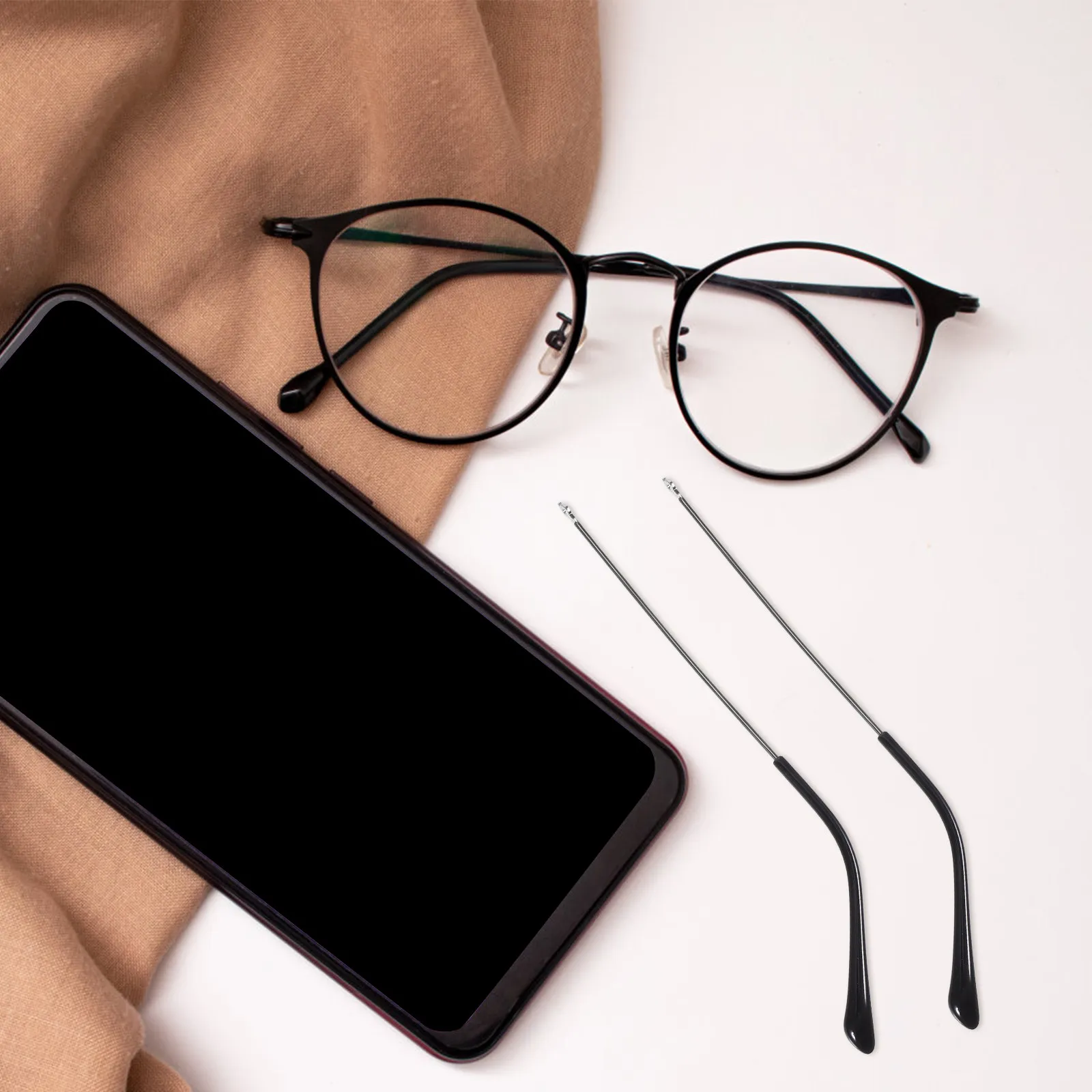 1Pair Eyeglasses Arm Legs Replacement Universal Metal Temples for Glasses Sunglasses Repair Kit Stylish Design Pressure Relief