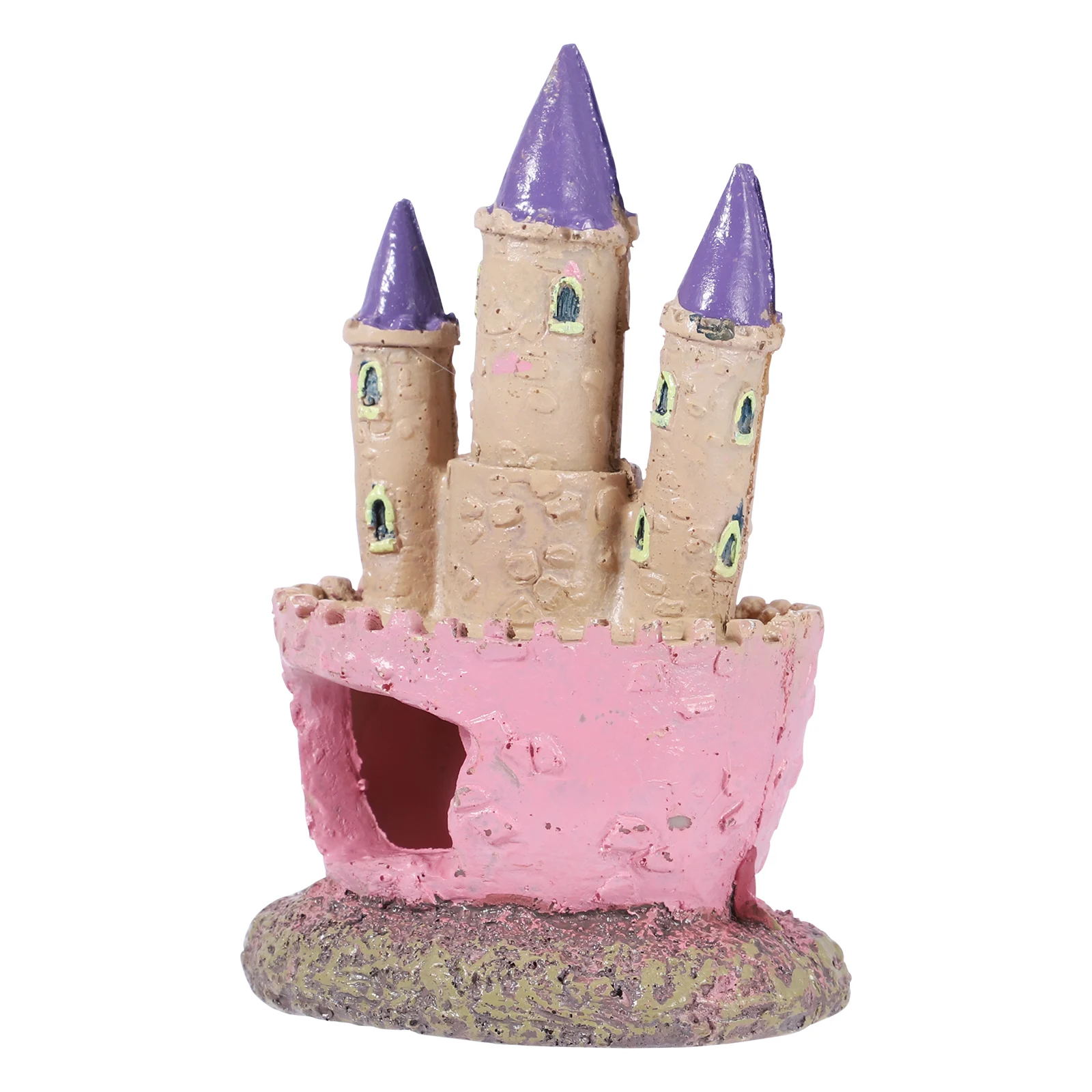 Castillo de princesa rosa, cueva de peces, adorno para acuario, decoración para pecera