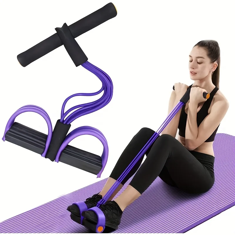 1 Stück Heimfitness-Widerstandsbänder, 6-Röhren Hochspannungs-Widerstandsbänder Ergonomisches Design, Langlebige Lila PET-Krafttrainingsbänder