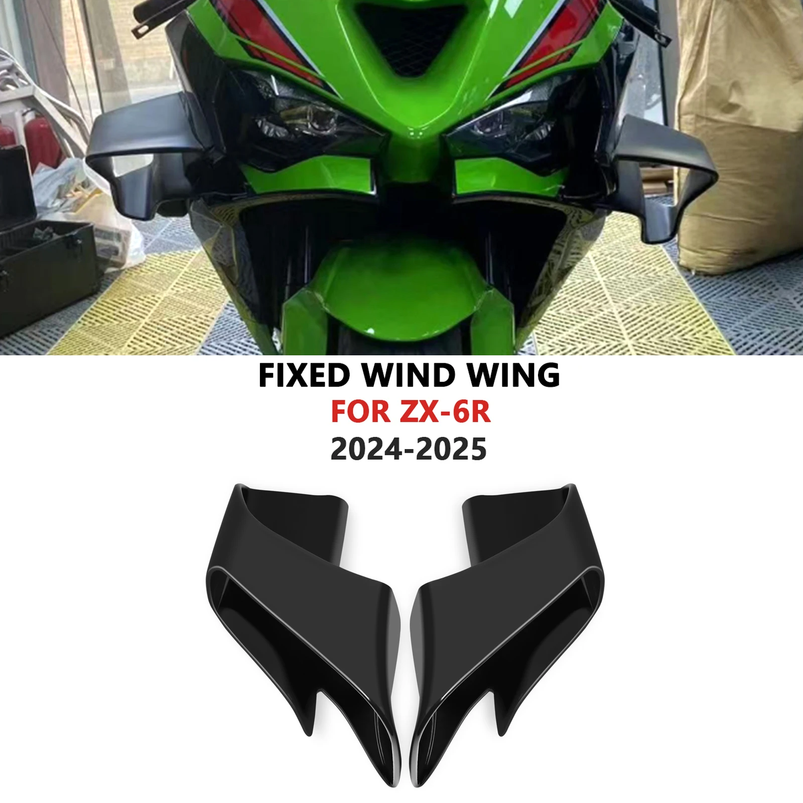 

For ZX-6R 2024 ZX6R 2025 zx6r 636 2024 ZX636 2025 Motorcycle Downforce Naked Side Spoilers Winglet Side Fairing Aerodynamic Wing