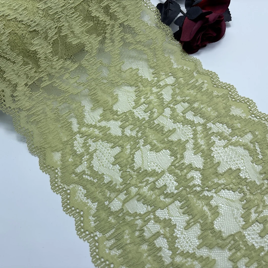 

Stretch Lace Trim Quality Dusty Rose Lace Fabrics DIY Underwear Needlework Accessories Green Elastic Lace for Clothes Crafts