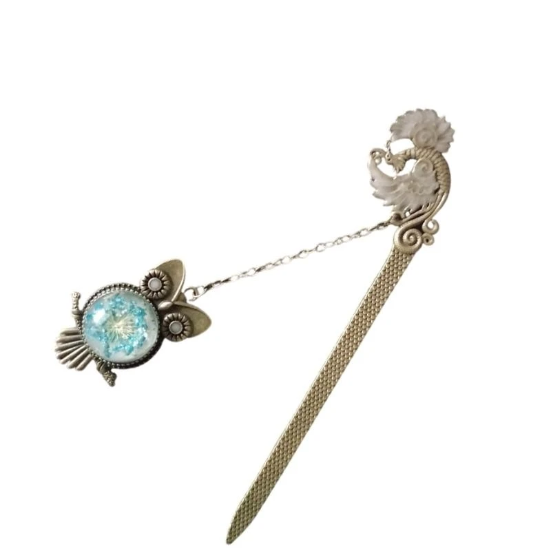 Vintage Metal -Lesezeichen mit Drachen Anhänger Glühen Lesezeichen Buch Marker Page Teiler für Lehrerbuchliebhaber Schüler