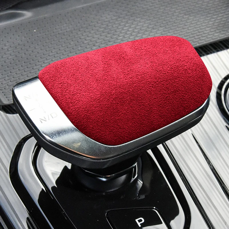 

For Geely Xingyue L BoRui Preface Emgrand Red Black Suede Gear Shift Cover Decorative Sticker