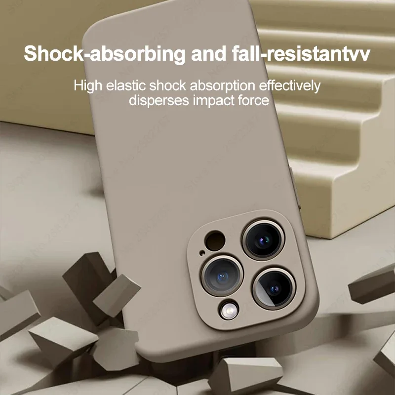 Luxury Liquid Silicone Phone Case For Apple iPhone 16 15 14 13 12 11 Pro Max Soft Case Shockproof Bumper Cover Phone Accessories - náhled 6