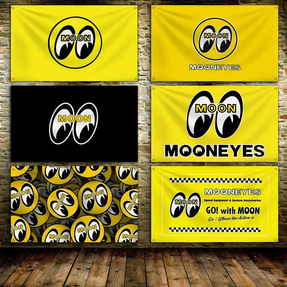 M-Mooneyes Mechanische Flaggen, individuelles Wandbehang-Kunstbanner für Schlafzimmer, Zuhause, Wohnzimmer, Außendekoration