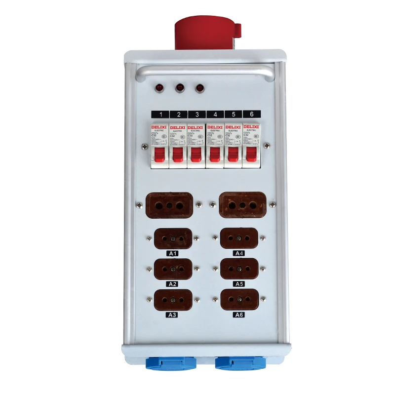 SHTX 8 Way 32A Input Stage Light Power Distro Box with 8pcs 16A Socket Output Industrial/Bakelite Plug 63a 3 Phase Power Box