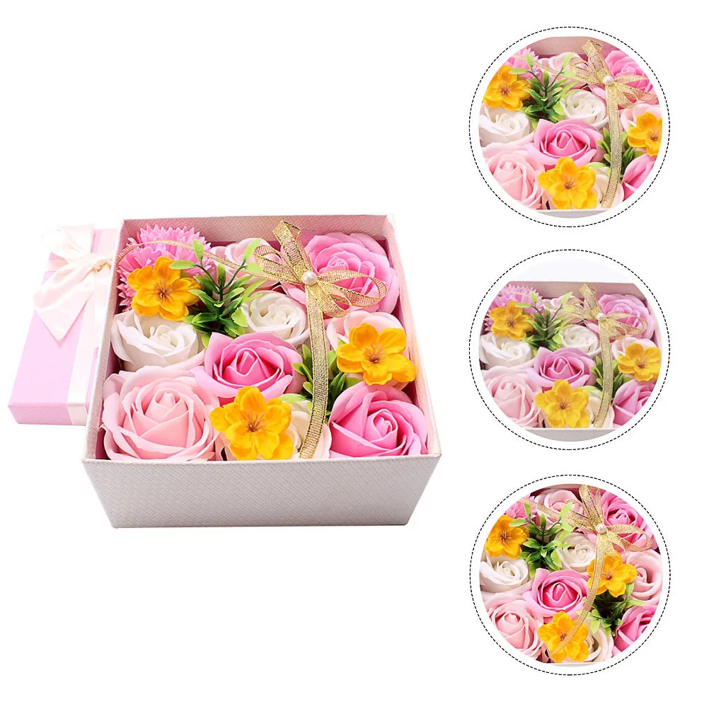 

Rose Soap Christmas Boxes for Gifts Valentine's Day's Artificial Flower Take Bath Synthetic Material Home Decoration