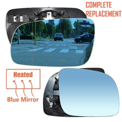 For VW GOLF MK4 1996-2004 BORA JETTA Left & Right Side Wing Mirror Glass Blue Rear View Rearview Exterior Outside Mirror Convex