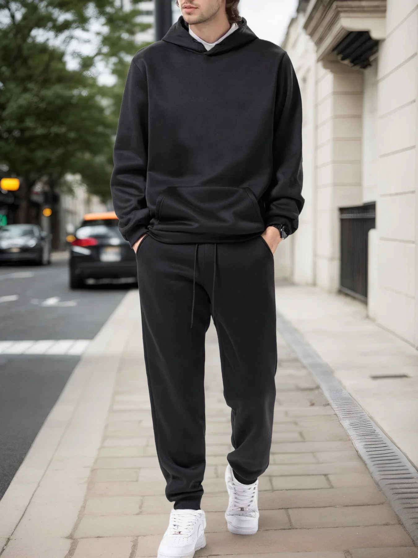Men's Set/Hoodie/Pants Autumn Winter Daily Casual Sports Jogging Suit Hooded Sweatshirt & Sweatpants Home Outdoor Comfort Outfit